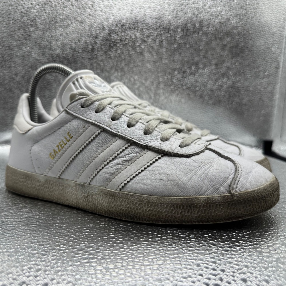 Size 5.5 Adidas Gazelle Sneakers Mens White Good Leather Low Top BB5498